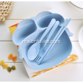 4-Pieces Piggy Shape Bamboo Fiber Childware Tableware